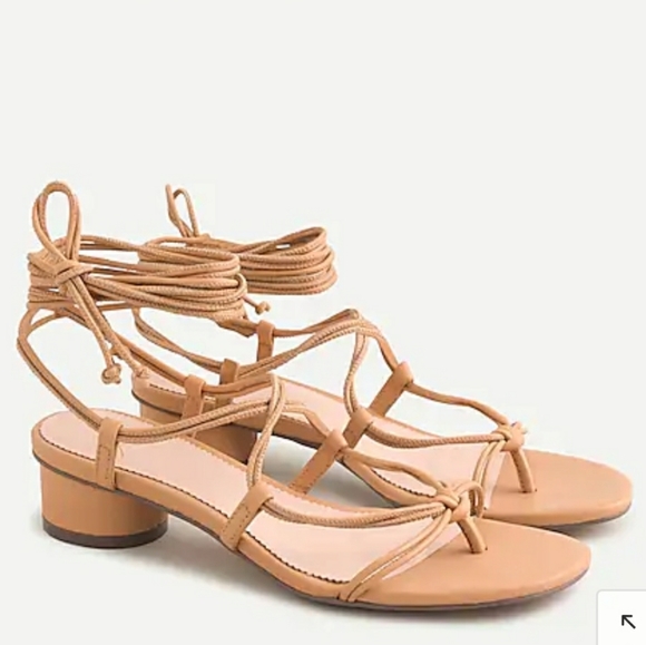 j crew leather lace up sandals